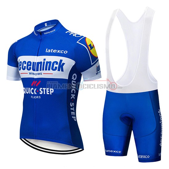 Abbigliamento Ciclismo Deceuninck Quick Step Manica Corta 2019 Blu Bianco